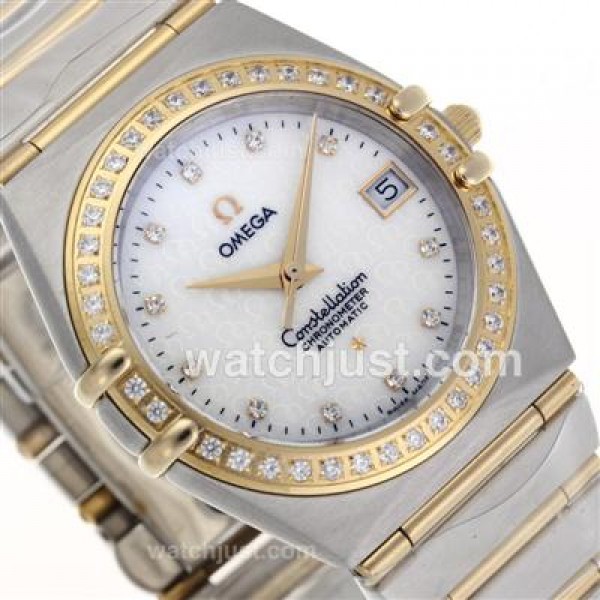 Quality UK Omega Constellation Quartz Replica Watch With White Dial For Men