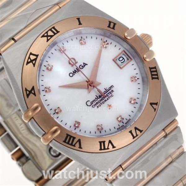 Quality AAA UK Omega Constellation Quartz Fake Watch With White Dial For Men