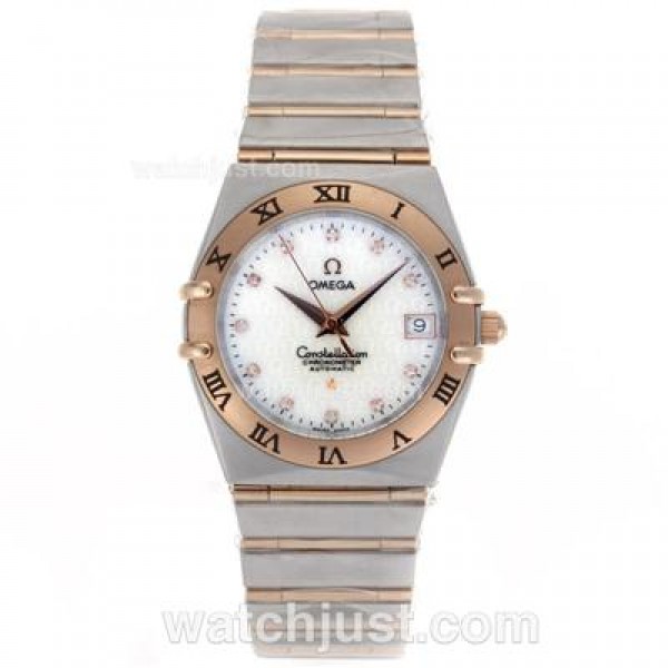 Best UK Sale Omega Constellation Quartz Fake Watch With White Dial For Women