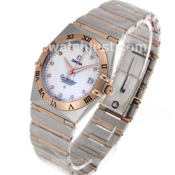 Best UK Sale Omega Constellation Quartz Fake Watch With White Dial For Women