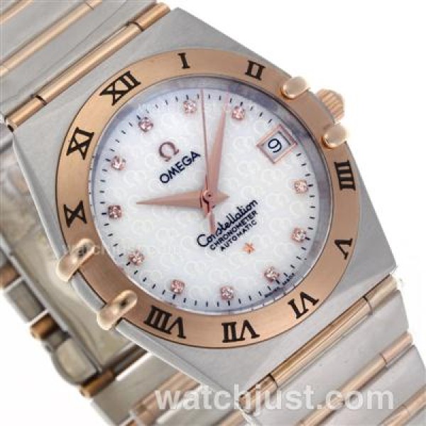 Best UK Sale Omega Constellation Quartz Fake Watch With White Dial For Women