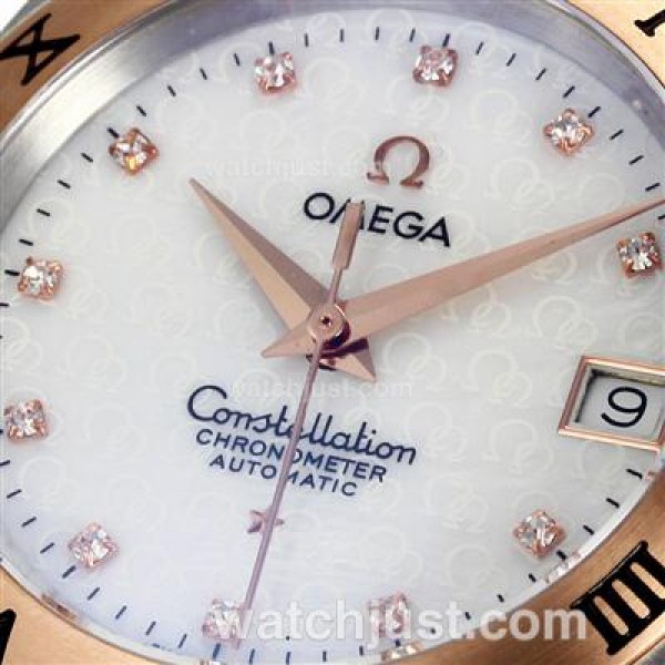 Best UK Sale Omega Constellation Quartz Fake Watch With White Dial For Women