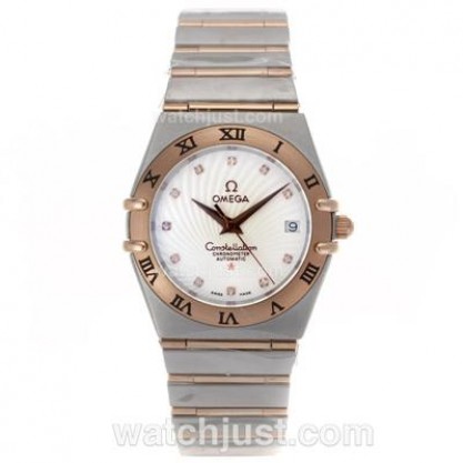 Best AAA UK Omega Constellation Quartz Fake Watch With White Dial For Men