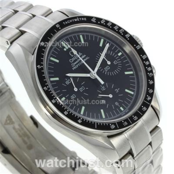 Quality UK Sale Omega Speedmaster Automatic Fake Watch With Black Dial For Men