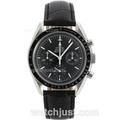 Perfect UK Sale Omega Speedmaster Automatic Fake Watch With Black Dial For Men