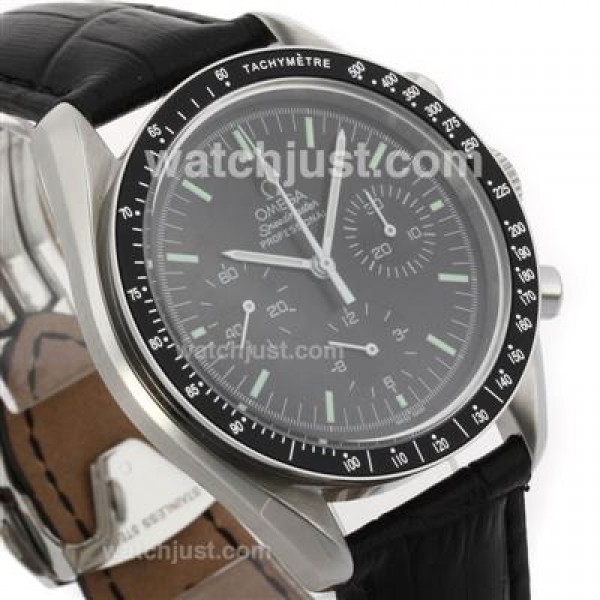 Perfect UK Sale Omega Speedmaster Automatic Fake Watch With Black Dial For Men