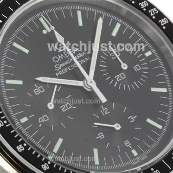 Perfect UK Sale Omega Speedmaster Automatic Fake Watch With Black Dial For Men