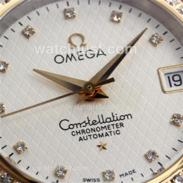 Cheap UK Omega Constellation Automatic Replica Watch With White Dial For Women