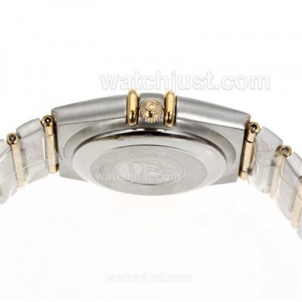 Best UK Omega Constellation Automatic Fake Watch With Champagne Dial For Women