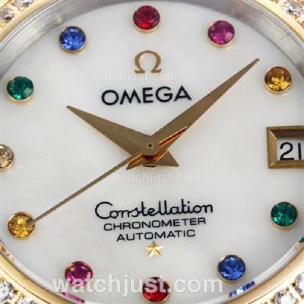 Perfect UK Omega Constellation Automatic Replica Watch With White Dial For Women