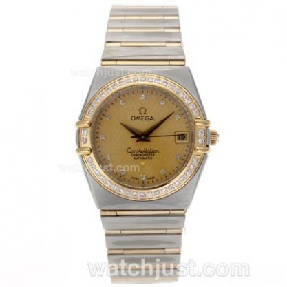 AAA Cheap UK Omega Constellation Automatic Replica Watch With Champagne Dial For Women