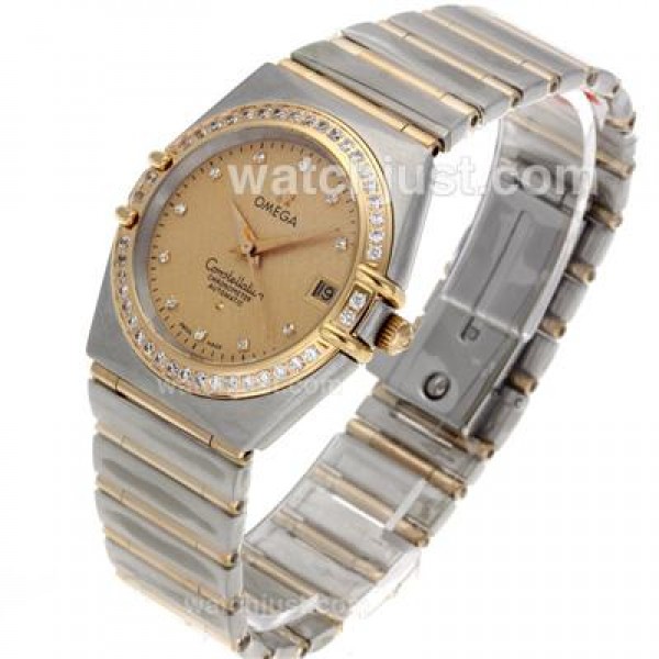 AAA Cheap UK Omega Constellation Automatic Replica Watch With Champagne Dial For Women