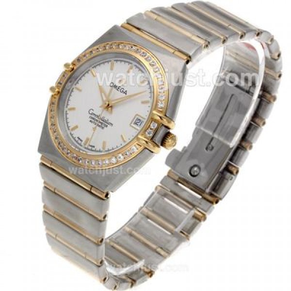 Perfect UK Omega Constellation Automatic Replica Watches With White Dials For Women
