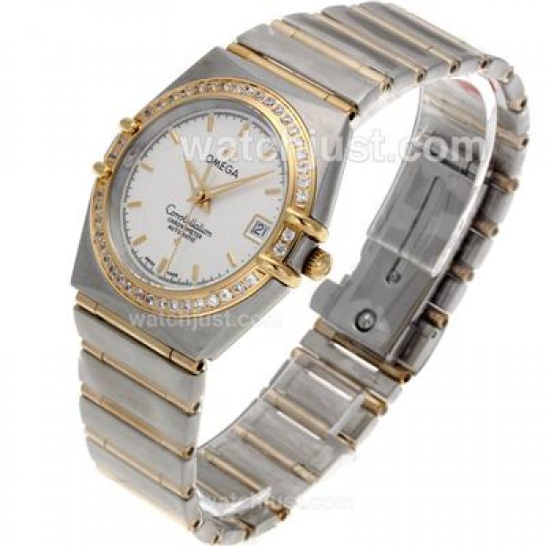 Perfect UK Omega Constellation Automatic Replica Watch With White Dial For Women