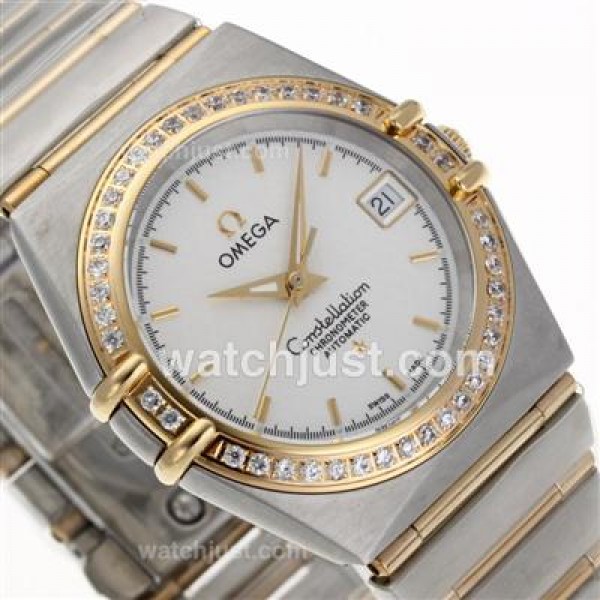 Perfect UK Omega Constellation Automatic Replica Watch With White Dial For Women