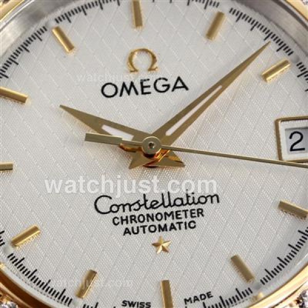 Perfect UK Omega Constellation Automatic Replica Watch With White Dial For Women