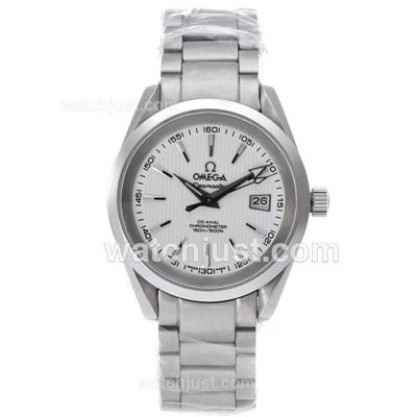 Cheap UK Sale Omega Seamaster Automatic Fake Watch With White Dial For Men