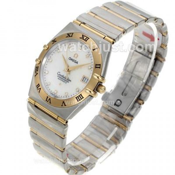 Practical UK Omega Constellation Quartz Fake Watch With White Dial For Men