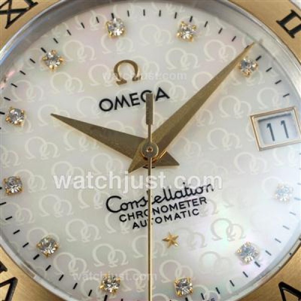 Practical UK Omega Constellation Quartz Fake Watch With White Dial For Men