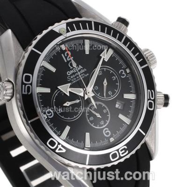Swiss Movement UK Sale Omega Seamaster Automatic Fake Watch With Black Dial For Men