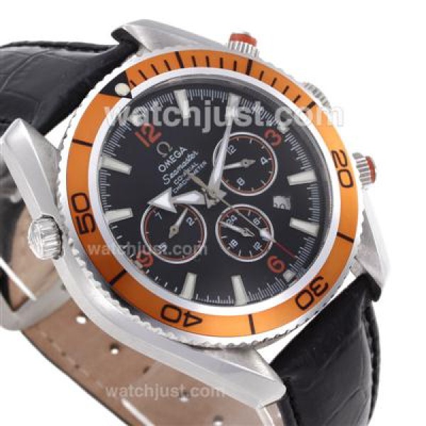 Good Quality UK Sale Omega Seamaster Automatic Replica Watch With Orange Bezel For Men