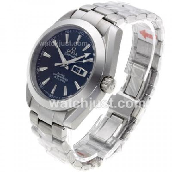 Best UK Sale Omega Seamaster Automatic Fake Watch With Black Dial For Men