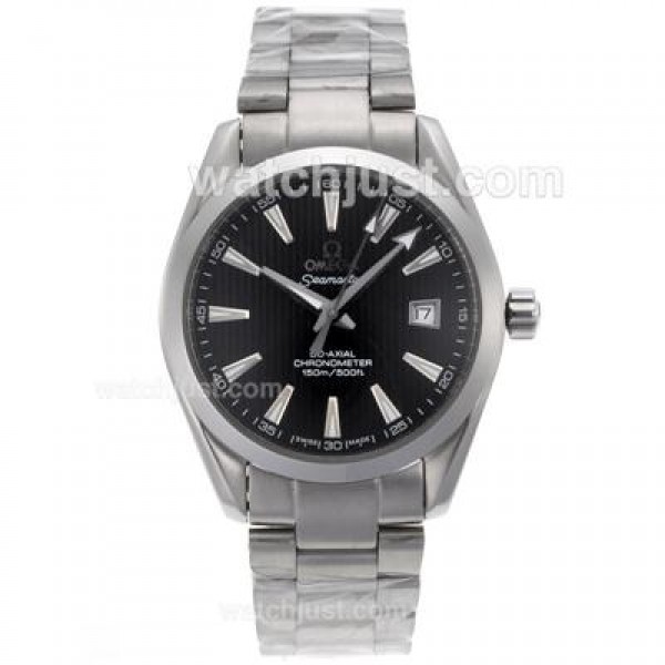 Best UK Sale Omega Seamaster Automatic Fake Watch With Black Dial For Men