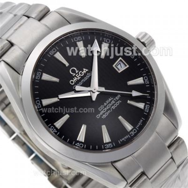 Best UK Sale Omega Seamaster Automatic Fake Watch With Black Dial For Men