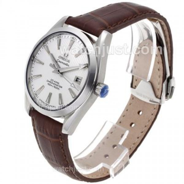 Good Quality UK Sale Omega Seamaster Automatic Fake Watch With White Dial For Men