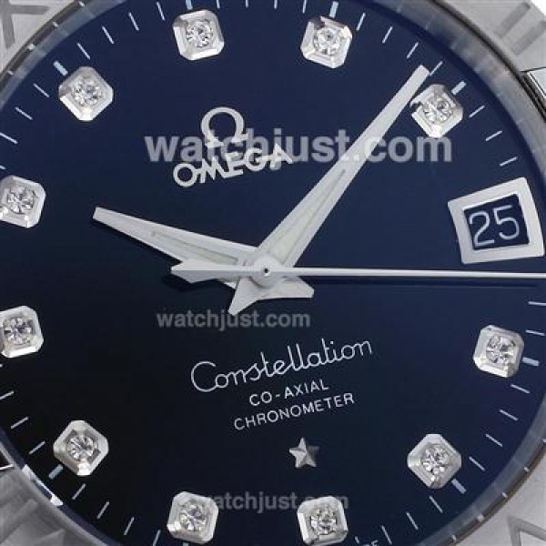Best UK Omega Constellation Automatic Replica Watches With Blue Dials For Men
