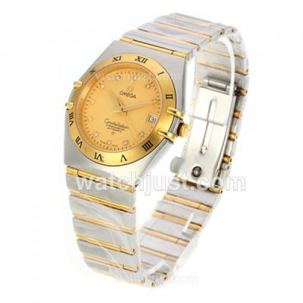 Best UK Sale Omega Constellation Automatic Fake Watch With Champagne Dial For Men