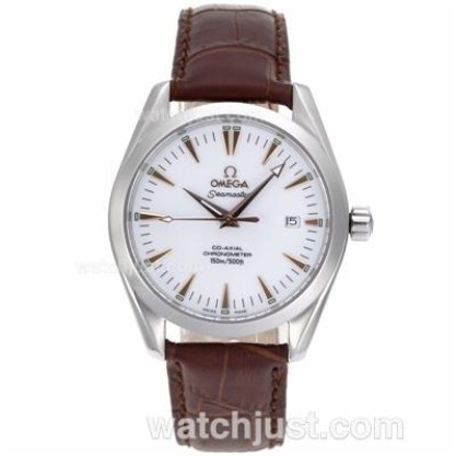 Good Quality UK Sale Omega Seamaster Automatic Replica Watch With White Dial For Men