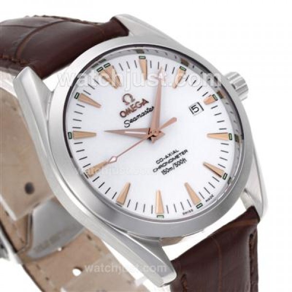 Good Quality UK Sale Omega Seamaster Automatic Replica Watch With White Dial For Men