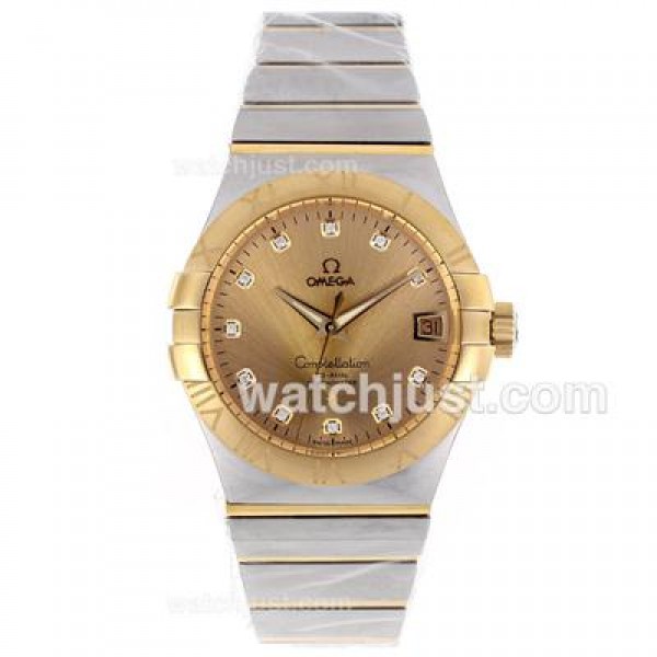 Perfect UK Omega Constellation Automatic Replica Watches With Champagne Dials For Women