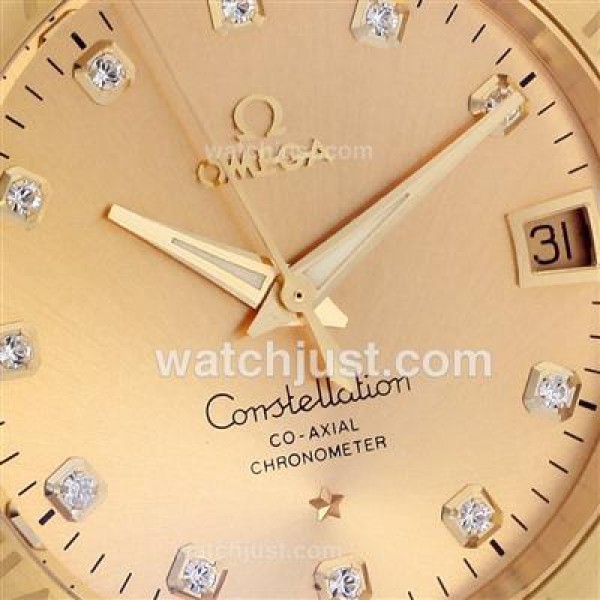Perfect UK Omega Constellation Automatic Replica Watches With Champagne Dials For Women