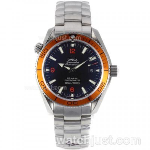 Waterproof UK Sale Omega Seamaster Automatic Replica Watch With Black Dial For Men