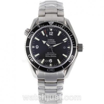 Cheap UK Sale Omega Seamaster Automatic Fake Watches With Black Dials For Men