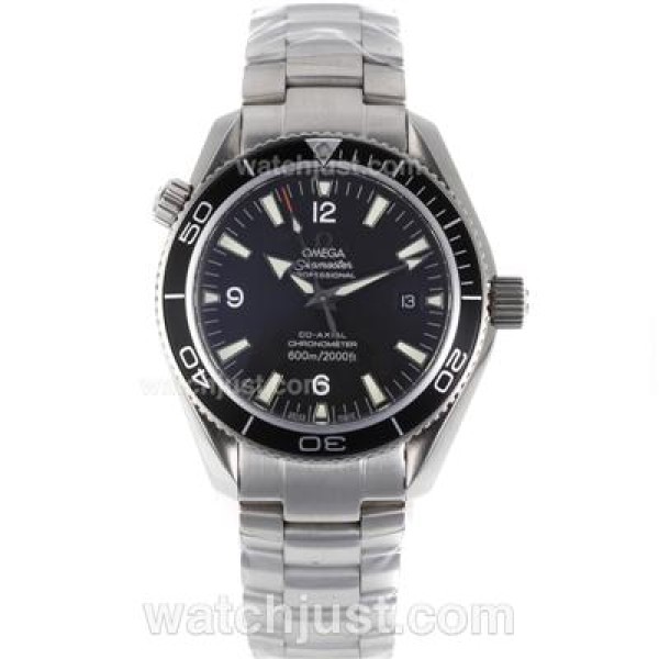 Cheap UK Sale Omega Seamaster Automatic Fake Watch With Black Dial For Men