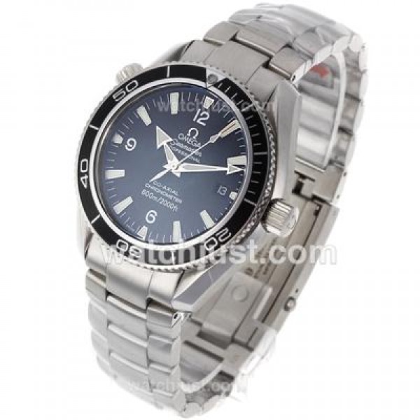 Cheap UK Sale Omega Seamaster Automatic Fake Watches With Black Dials For Men