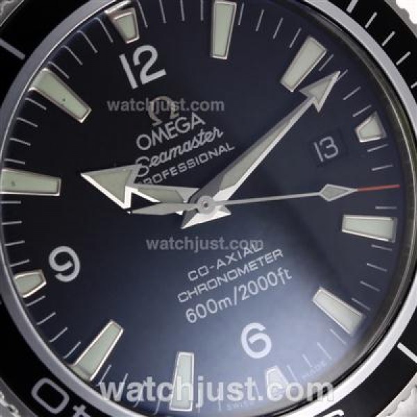 Cheap UK Sale Omega Seamaster Automatic Fake Watches With Black Dials For Men
