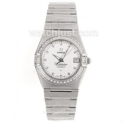 Best UK Sale Omega Constellation Automatic Fake Watch With White Dial For Women