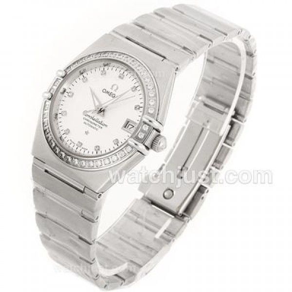 Best UK Sale Omega Constellation Automatic Fake Watch With White Dial For Women