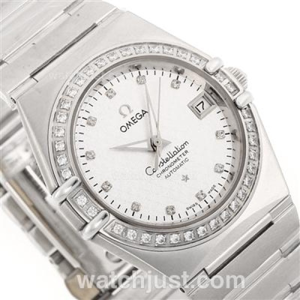Best UK Sale Omega Constellation Automatic Fake Watch With White Dial For Women