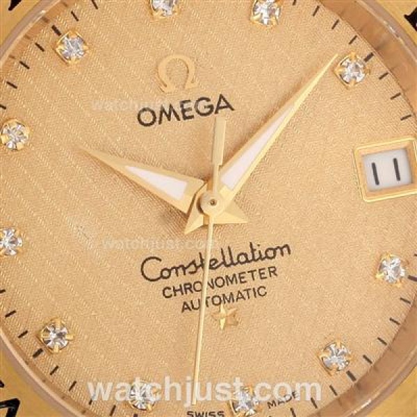 Swiss Made UK Sale Omega Constellation Quartz Replica Watch With Champagne Dial For Women