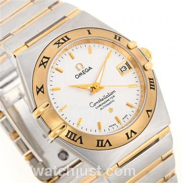 Best UK Omega Constellation Automatic Fake Watch With White Dial For Men