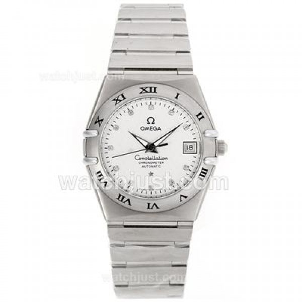 Cheap UK Omega Constellation Automatic Replica Watch With White Dial For Women