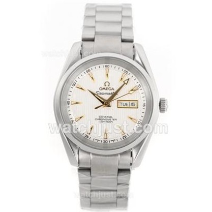AAA Best UK Sale Omega Seamaster Automatic Fake Watch With White Dial For Men