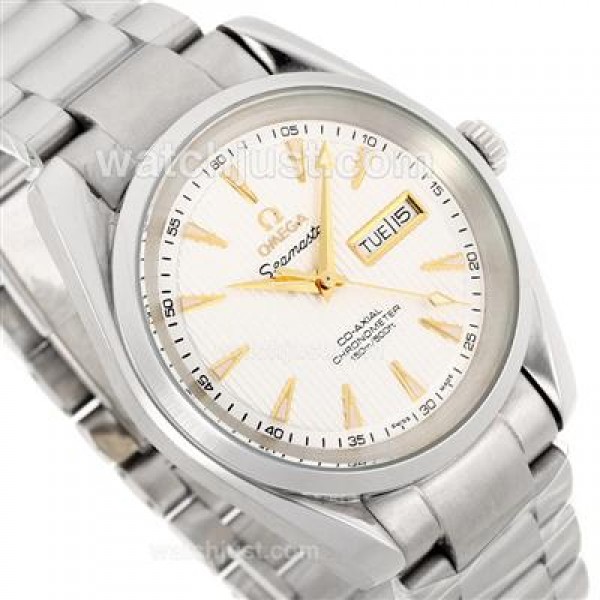 AAA Best UK Sale Omega Seamaster Automatic Fake Watch With White Dial For Men