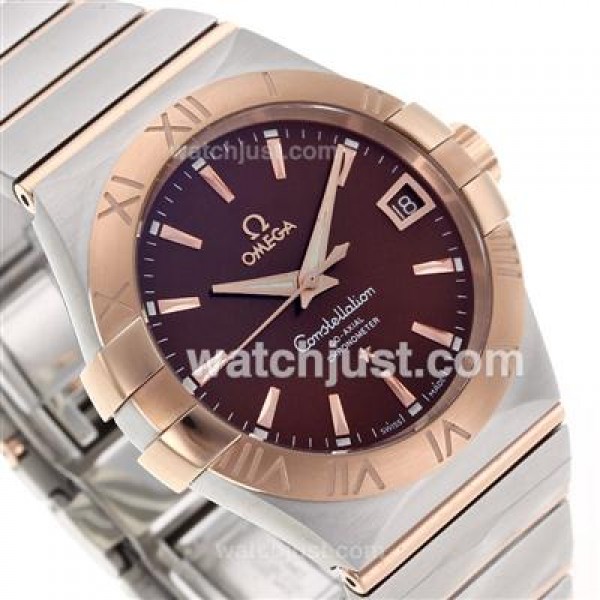 Best UK Omega Constellation Automatic Replica Watch With Black Dial For Women