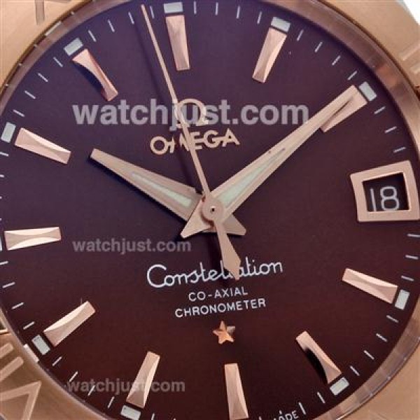 Best UK Omega Constellation Automatic Replica Watch With Black Dial For Women